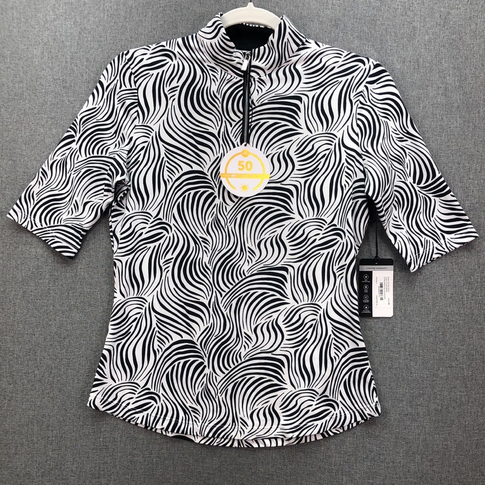 Tail Women's 1/4 Zip Mock Neck Curve Hem Golf Shirt Size XS - Picture 2 of 9